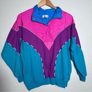 Vintage LAvon Blue purple and Pink colorblock sweatshirt